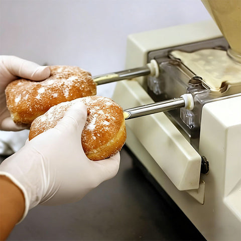Kolice Automatic Donut Jelly Injector Filler, 6 Quart Hopper, 1200 Pcs/Hour, Digital Control, 2 Stainless Steel Nozzles, for Bakeries