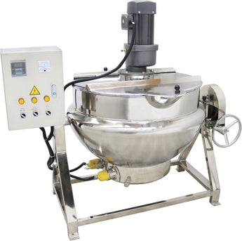 Jacketed Cooking Pot Electric Jacketed Kettle with Stirrer Commercial Stainless Steel Tiltable Jacketed Pot 200L 52.8Gallon Capacity for Soup Chili Sauce Beverage Jam Porridge 3- 220V - Kolice
