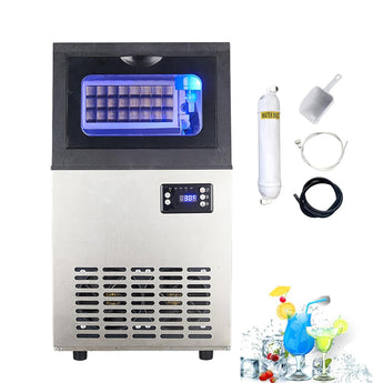 Ice Cube Machine,Cube Ice Making Machine-50 LBS/Day, Auto Cleaning for Bar/Cafe/Restaurant/Home - Kolice