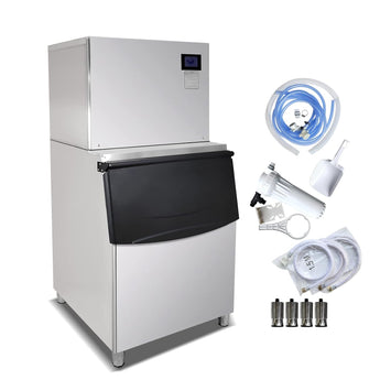 550 LBS/Day Cube Ice Machine Ice Cube Maker Ice Cube Machine-Auto Cleaning & Auto Detection of Full Ice Cube/Ice Jamed/Lack of Water - Kolice