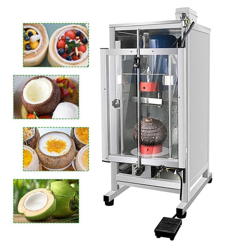 Kolice Coconut Shell Opening Machine, 1800W, 220V, 600 lids/hour, Adjustable Cutting Depth, Stainless Steel