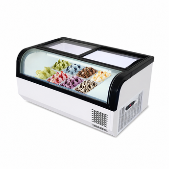 Kolice 6 Pans Ice Cream Dipping Cabinet, Gelato Countertop Ice Cream Freezer Display with Led