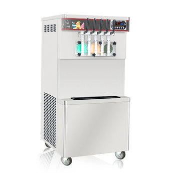 ETL Commercial 5 flavors soft serve gelato yogurt touch screen soft ice cream machine maker with upper tanks refrigerated and transparent door - Kolice