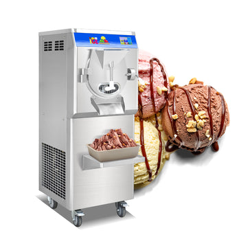 ETL Certificate Commercial Gelato Hard ice Cream Machine, Hard ice Cream Making Machine, Italian Ice Maker Strong Stainless Steel Door-12-15 Gal/Hour - Kolice