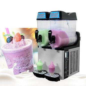 2 bowls commercial slush machine,frozen Beverage making machine ,cooling slushie making machine, ice slushy freezer-2x12L tanks - Kolice