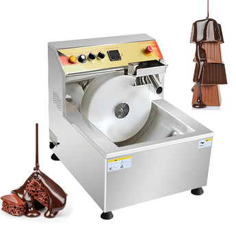 Chocolate Wheel Fountain Melting Tempering Machine, 1200W, 12.4L Capacity, 110V, Hot Chocolate Heater with Vibration, 8kg/Batch - Kolice