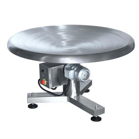 Kolice 304 Stainless Steel Rotary Accumulation Table, 1200mm Diameter, 0-6 rpm Adjustable Speed, 110 Lbs Capacity, for Food & Beverage Packaging