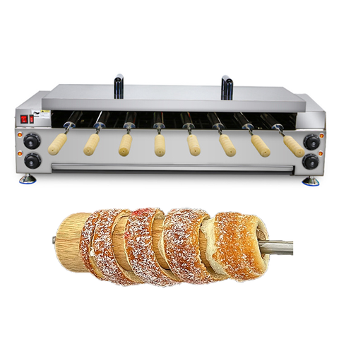 8-Roller Commercial Chimney Cake Machine - 6000W Stainless Steel Electric Chimney Bread Oven NP-23