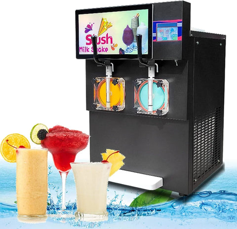 Máquina de granizado Margarita Batido cóctel congelado granizado Granizado de hielo Café helado Cerveza helada Té de burbujas Máquina de granizado con caja de luz