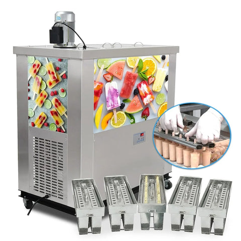 Ataforma Brazilian Slim Designated 5 molds ice Popsicle ice Bars Maker ice pops Machine with 5 Slim Molds and with 26 pcs Popsicle cavities