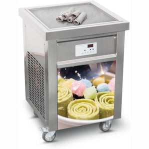 ETL certificated 21x21inches(52x52cm) single square ice pan Thai stir instant frozen yogurt fried fry roll ice cream machine