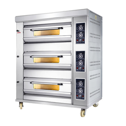 CE certificate 220v/380v Commercial Baking Big Gas Bakery 3 Deck 6 Tray Natural Gas Cake and Bread Gas Oven