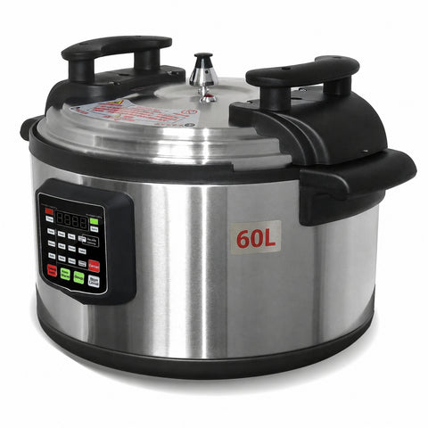 Kolice Pressure Cooker, 60L (63.4 QT), 5000W, 220V, Non-Stick Inner Pot, Stainless Steel Exterior, for Hotel Canteen Restaurant and Home Kitchen