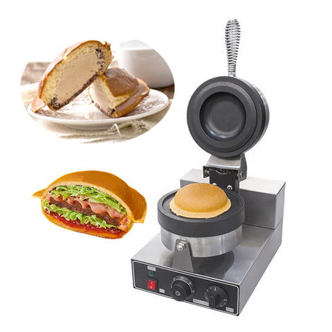 Hamburger Gelato Panini Press Machine, Donut Ice Cream Dessert Italy Ice Cream Sandwich Press Machine, Krapfen Warmer