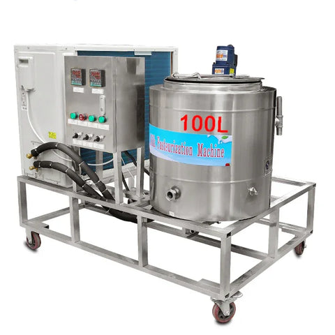 Kolice 100L Refrigerated Pasteurization Machine, 6000W Heating 1500W Cooling, 0-99°C Adjustable, Stainless Steel 304, for Milk Juice Beer Sterilization