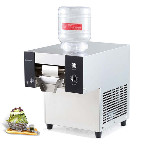 Kolice Ice Crush Machine, 198 lbs/Day Snow Cone Shaver, 360W, 110V US Plug, Air Cooling, 2 Buckets 3L Each, for Home, Food Truck, Milktea Shops