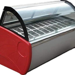 18 pans Gelato Display Freezer Air convection design/Ice Cream Freezer Showcase Displayer cooler/Freezer with auto defrost ,anti-fog glass