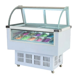 Pozzetti gelato case Hard Ice Cream Showcase 12 Pan Ice Cream Refrigerator Dipping Cabinet Freezer Display Case