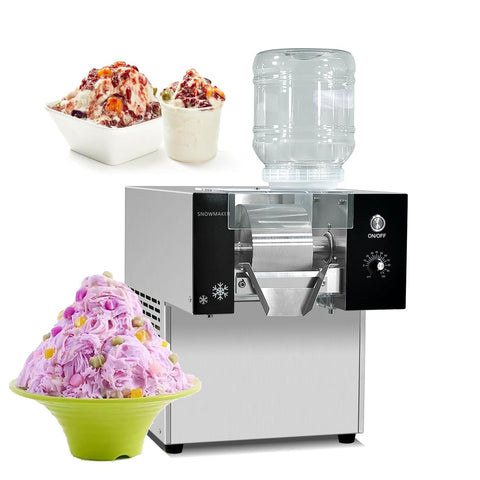 Kolice Bingsu Snowflake Ice Machine, 275 lbs/Day, 660W, Air Cooling, 2 Buckets 3L Each, for Snow Cones & Frozen Desserts