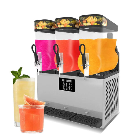 Slushie Machine, Frozen Beverage Making Machine, Margarita ice Slush Machine, 12Lx3 Tanks Summer Drink Dispenser, Restaurant Beverage Equipment