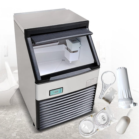 Cube Ice Machine Ice Cube Maker Ice Machine-165 LBS/Day for Home, Hotel, Bars, Cafes, Restaurant, Ice Cream Store, Dessert Shops