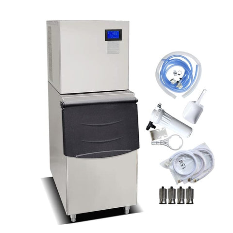 360 LBS/Day Cube Ice Machine Ice Cube Maker Ice Machine-Auto Cleaning, Auto Detection of Ice Full, Ice Jammed and Lack Water