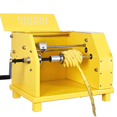 Kolice Semi-Automatic Pineapple Peeling Machine, Hand Crank Drive, Adjustable Clamping 65-195mm, 3mm Steel Plate Body, for Pineapple & Hami Melon