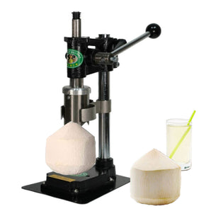 Coconut Opener Tool, Manual Coconut Hole Opening Machine, Hand Press Driller Opener for Young/Tender Coconut Green Save Effort, Stainless Steel + Casting Base Commercial Home Use