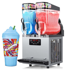 Commercial Slushie Machine, Frozen Drink Margarita Machine Smoothie Slushy Maker Stainless Steel 110V/220V
