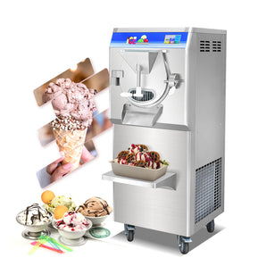 ETL Certificate Commercial Gelato Hard ice Cream Machine, Hard ice Cream Making Machine, Italian Ice Maker Strong Stainless Steel Door-12-15 Gal/Hour