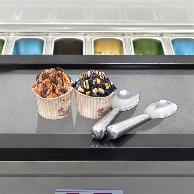 Cold stone black marble slab fried Ice Cream Machine, flat worktop wit ...