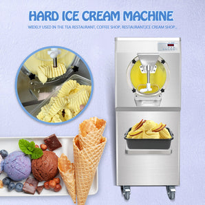 ETL hard ice cream gelato machine italian water Ice Batch Freezer with pull up type Transparent discharge Door