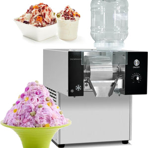 JX2-1 Automatic Electric Ice Crush Machine, 198 lbs/Day Snow Cone Shaver, Snowflake Ice Machine, Air Cooling for Home, Food Truck, Restaurant, Milktea Shops
