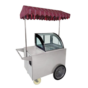 Ice cream vending tricycle cart bicycle/ice pop bike/gelato hand push cart/snack food cart/street food vending cart with refrigerant,canopy