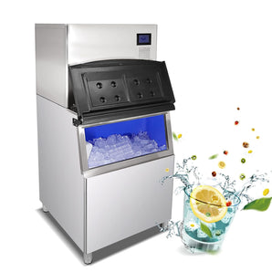 550 LBS/Day Cube Ice Machine Ice Cube Maker Ice Cube Machine-Auto Cleaning & Auto Detection of Full Ice Cube/Ice Jamed/Lack of Water