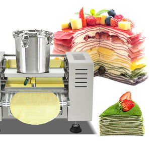 Automatic Crepe Cake Making Machine, Mille Crepes Equipment, Egg Skin Crepe Machine, Thousand Layers Cake Skin Maker-Crepe Dia.: 8”, Crepe Thickness: 0.016” to 0.047”