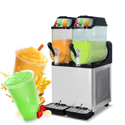 Ice Slush Margarita Frozen Drink Machine, Cooling Beverage Making Machine, Slush Maker, Slushie Machine, Cooling slushy Juice Machine 2X12L Tanks