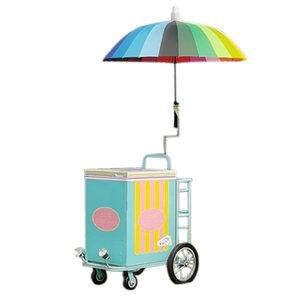 Ice Cream push cart with Freezer Mini Gelato ice Cream cart Refrigerator cart Mobile Food carts - Kolice