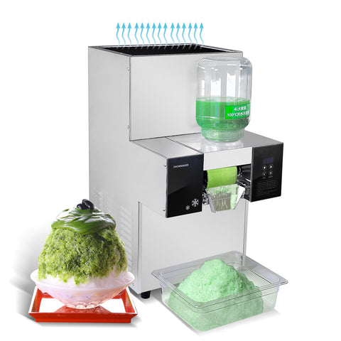 Kolice Snowflake Ice Maker, 440lbs/day, 1280W, 110V, 4L Buckets, Air Cooling, for Shaved Ice & Slushies