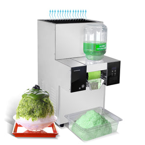 Automatic Snowflake Ice Maker, Ice Shaving bingsu Machine, Ice Crusher Shaver, Snow Cone Maker 440lbs/day, upper Air Cooling, Quality Compressor