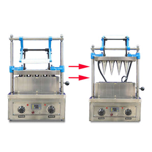 4 molds ice cream crispy pizza Edible Wafer Biscuit Waffle Cone Cup Making Machine