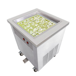 45x45X5cm Square Single ice Pan Fruit Yogurt Fried Fry Rolled Ice Cream Machine and Thick Cut function for Sanck Food Street Food Equipment