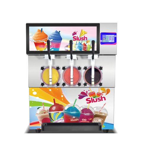 3 tanks Italian ice Zamboozy totally enclosed 7 eleven cocktails margarita granita smoothies cappuccinos slush machine