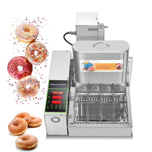 Kolice Donut Maker 4 Rows,Auto Doughnut Making Machine with Digital Display 304 SS 1800/H 5.5L Hopper Intelligent Control Panel Automatic Counting