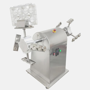 220V Hollow Chocolate Making Machine Commercial Stainless Steel Chocolate Shaping Maker Spinning Swing Machine 0-800 RPM 8 Station Dies Capacity Clamping range 2.36"-3.35"