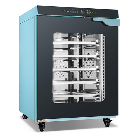 Commercial 10-Tray Dough Proofer Cabinet, 225L Refrigerated Fermentation Machine with Freezing, Cooling, Proofing & Fresh-Keeping Functions, 23.62 x 15.75 in Trays, 110V