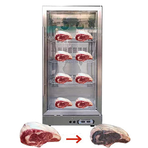 Aging Beef Showcase Freezer, Steak Aging Machine, Beef Display Showcase Freezer-268L,4 Tiers,Temperature: -5℃~ to 10℃ (23℉ to 50℉)
