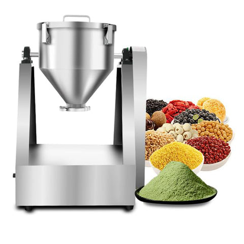5L 3kg Electric 304 Stainless Drum type Powder Blender Lab Dry Dough Powder Drum Mixer