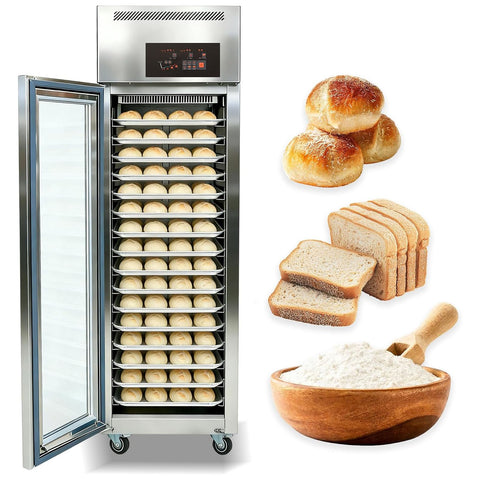 18 Trays Temp. -22C to 45C, 18''x26'' Full Sheet Pans, Baking Dough Proofers, Bread Proofers, Baking Proofer Machine-Integrated Freezing, Thawing, Keep Fresh and Fermentation