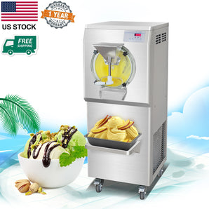 ETL hard ice cream gelato machine italian water Ice Batch Freezer with pull up type Transparent discharge Door